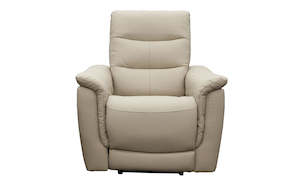 Lisbon Single Seater Leather Electric Recliner Chair - Beige