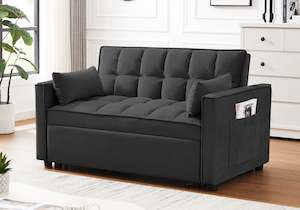 Furniture: Webster Pull Out Sofa Bed - Black