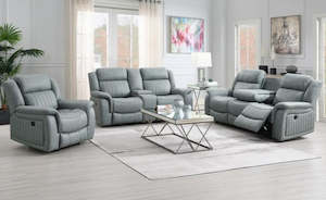 Gavin 3-Piece Electric Recliner Sofa Set - Grey