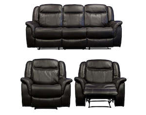 Tulip Brown Air Leather Recliner Sofa Set