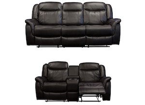 Furniture: Tulip 2 Piece Recliner Sofa Set - Brown