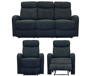 Verona Recliner Sofa Set (3+1+1) - Black