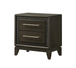 Roma Mindi Wood 2 Drawers Bedside Table