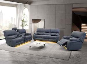 Calton 3-Piece Recliner Sofa Set - Dark Grey