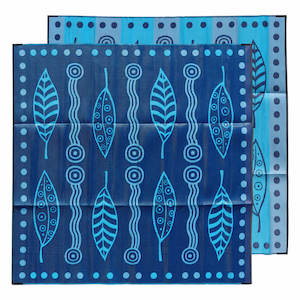 GUMLEAVES & WATERHOLES Design Mat - BLUE 3.0m x 3.0m