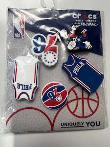 Sporting equipment: 10011802 CROCS JIBBITZ 76ERS