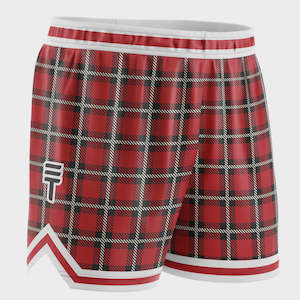 Tt Adults Shorts Tartan Red