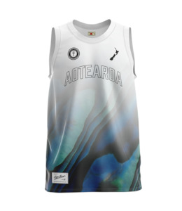 Sporting equipment: TT NZ ADULTS WHITE PAUA SINGLET