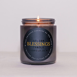 BLESSINGS Jar of Light  Crystal Infused Soy Candle