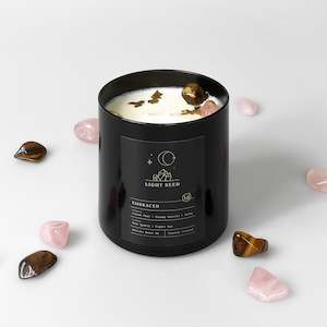 Embraced Candle with Rose Quartz and Tiger's Eye Crystals - Wholesale