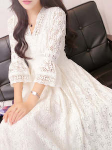 Women Clothing: White Women Dress