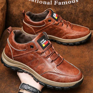 Men Boots Genuine Leather High Platform Sneakers