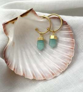 Amazonite Gold Earrings