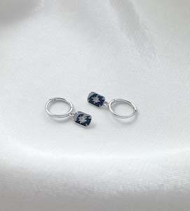 Crystal Earrings: Starlight Huggies Silver