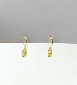 Crystal Earrings: Starlight Huggies Gold