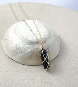 Gold Necklaces: Black Tourmaline Gold