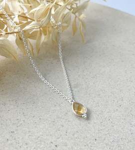 Rise Citrine Necklace Silver