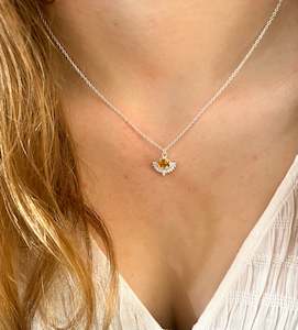 Rise Collection - Citrine Necklace Silver