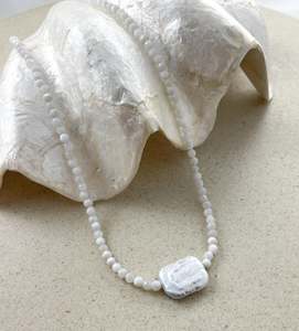 Twilight Moonstone + Pearl Necklace