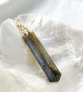 Labradorite Earrings Gold