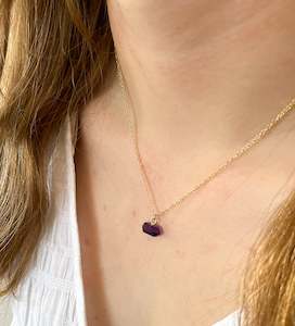 Amethyst Necklace Gold