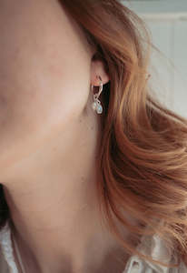 Lumiere Collection: Lumiére Moonstone + Pearl Silver Earrings