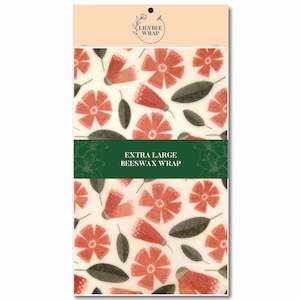 Bag or sack manufacturing - textile: Pohutukawa Showers - XL Beeswax Wrap