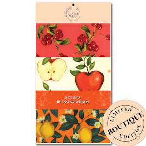 Orchard Fresh Fruit - Set of 3 Beeswax Wraps