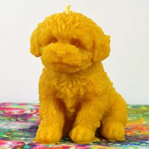 Bag or sack manufacturing - textile: Buttercup the Puppy beeswax candle