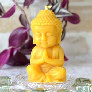 Meditating Buddha Beeswax Candle