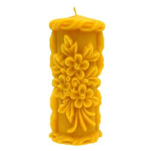 Floral Bouquet beeswax pillar candle