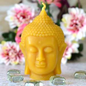 Buddha Head Beeswax Candle