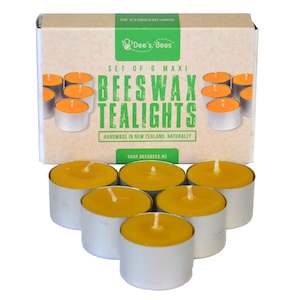 Beeswax Tealight Candles - Maxi set of six