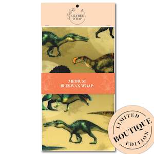 Bag or sack manufacturing - textile: Walk The Dinosaurs- medium beeswax wrap