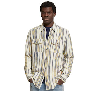 Basket Weave Gradient Stripe Shirt