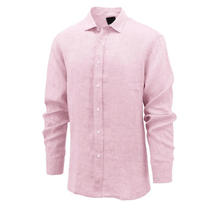 Sel Pink Linen Long Sleeve Shirt