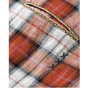 Flannel Check Shirt with Sleeve Roll