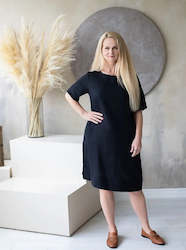 Linen Dress June Black