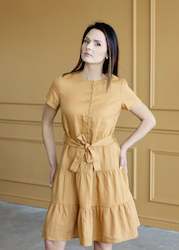 Mustard Linen Dress 'Emily'