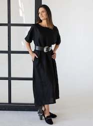 Womenswear: Black Linen Dress 'Irma'