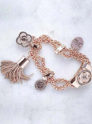 Bracelet Rose Gold Plated With Swarovski Crystals