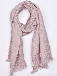 Womenswear: Linen Scarf Gauze Stripes Lilac