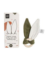 Bunny Ears Teething Ring Khaki