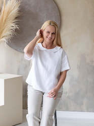 Linen Blouse Zoe White