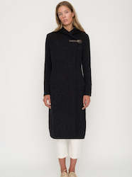 Womenswear: WOOL COAT WITH BUCKLE ON NECK Black