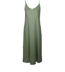 Womenswear: Linen Maxi Dress Gloria Green Tea