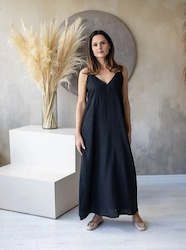 Womenswear: Linen Maxi Dress Gloria Black