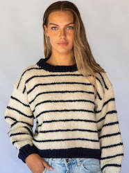 Womenswear: Bande Sweater Navy Stripes