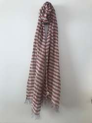 Womenswear: Linen Scarf Stripes Red or Yellow