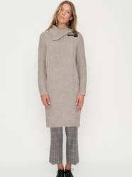 Womenswear: WOOL COAT WITH BUCKLE ON NECK  COCOA